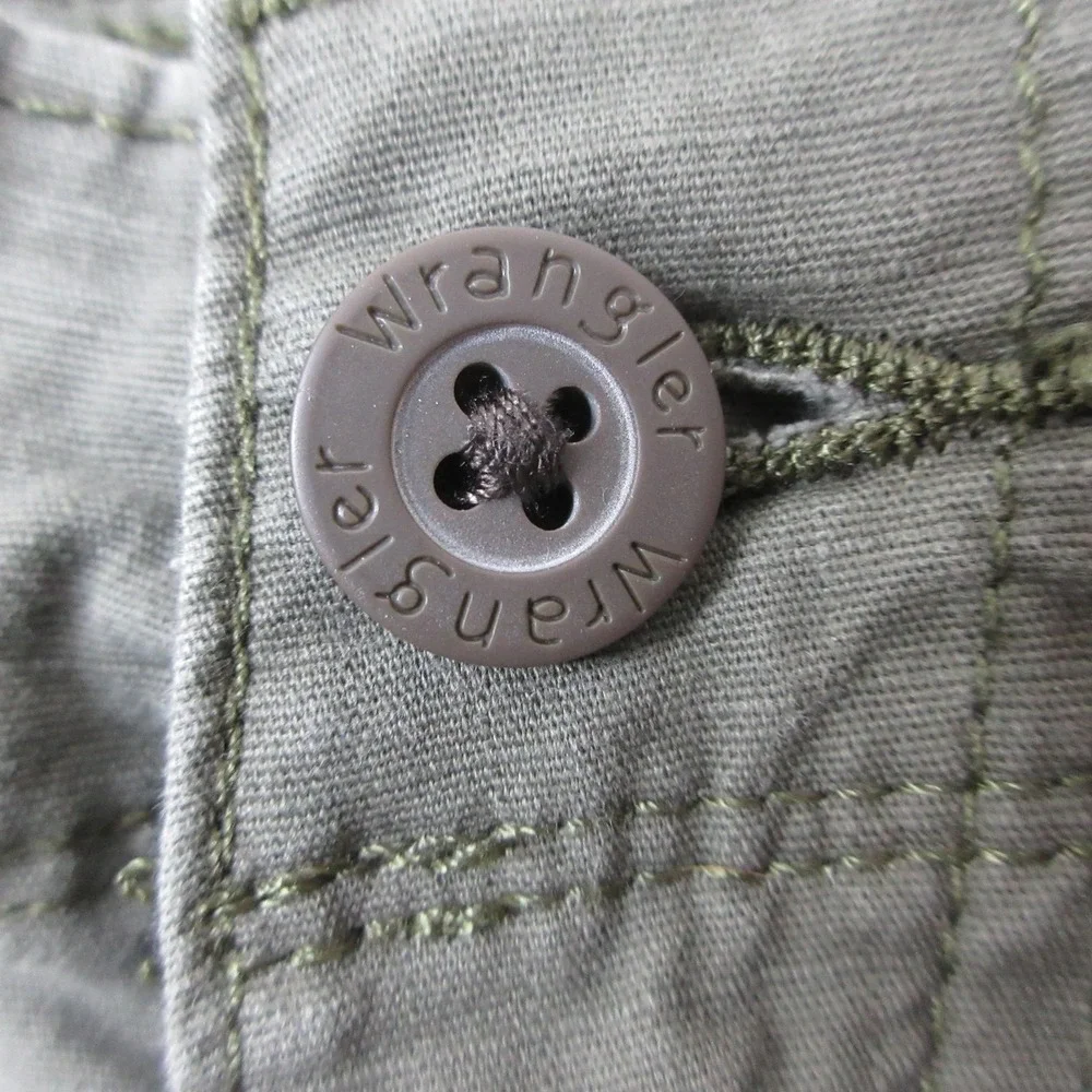 Wrangler Cargo Shorts Mens 34x10 Olive Green Relaxed Fit Utility Hiking Outdoor
